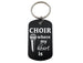Choir Where My Heart Is Aluminum Tag Keychain with Engraved Microphone Image, For Student or Teacher Gift
