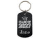 Custom Name Engraved Class of 2027 and Graduate Cap Keychain on Black Anodized Aluminum Tag, For Graduation Gift