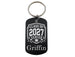 Custom Engraved Name Class of 2027 Senior Graduate Keychain on Black Anodized Aluminum Tag, For Graduation Gift