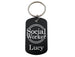 Social Worker Appreciation Gift • Aluminum Tag Keychain with Custom Engraved Name