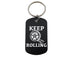 Keep Rolling with Video Film Reel Image Aluminum Tag Keychain, For Videography Student or Teacher Gift