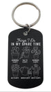 Plant Lover's Keychain with Engraved "Things I Do in My Spare Time" and Potted Plants Images