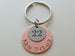 Custom Engraved Copper Disc with 22 Charm Keychain, 22 Year Anniversary Gift Keychain, Personalized Engraved Keychain
