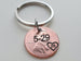 Penny Keychain with Engraved "26" and Heart, Lucky Penny Anniversary Key Chain