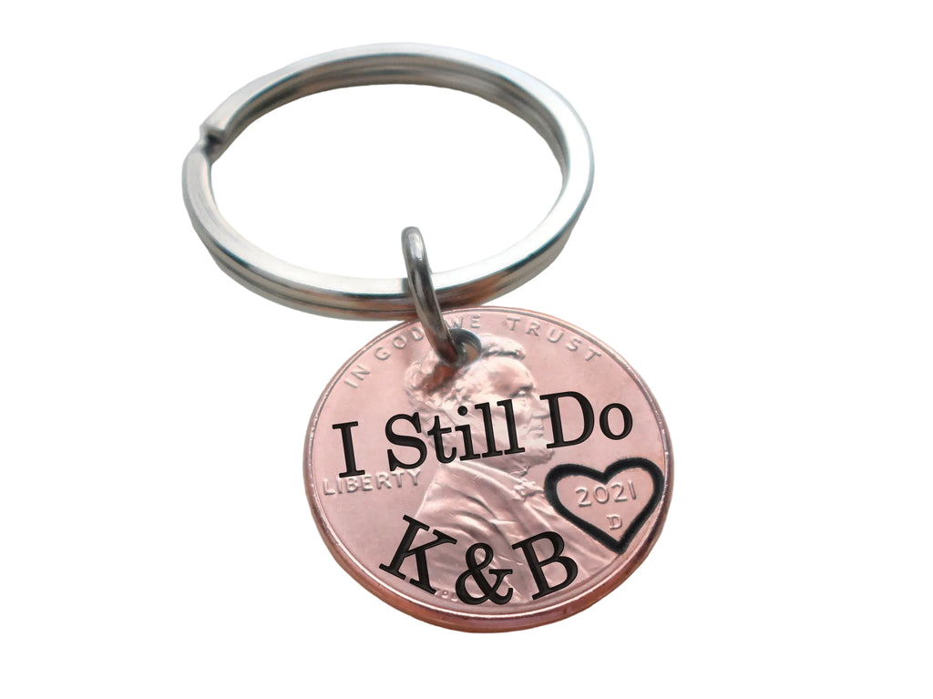 Custom Engraved Penny Keychain, Personalized Lucky Penny Keychain, Anniversary Penny Key Chain