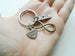 Bronze Infinity Charm Keychain With Love Tag & Custom "Infinitely Yours" Heart Charm Keychain, Couples Anniversary