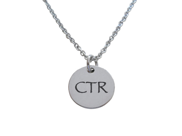 Choose the Right Engraved Stainless Steel "CTR" Disc on Stainless Steel Necklace Chain, Latter-day Saint Necklace by JewelryEveryday