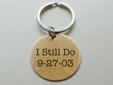 Anniversary Gift • Custom Engraved Disc Keychain by Jewelry Everyday