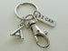 Baseball Bats Charm Keychain with I Can Tag & Clasp, Softball or Baseball Player Keychain