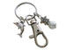 Beach Lover's Keychain with Dolphin , Starfish & Faux Pearl Charm , and Clasp