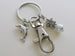 Beach Lover's Keychain with Dolphin , Starfish & Faux Pearl Charm , and Clasp