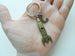 Bronze Spaceship Rocket & Moon Charm Keychain, Aerospace Engineer Gift, Astronautical Key Chain