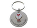 Light Bulb with Red Heart Charm Keychain with Custom Engraved Steel Disc