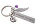 Memorial Keychain with Wing Charm, Baby Feet Charm, and Custom Engraved Tag