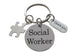Social Worker Gift Keychain with Puzzle and Thank You Charm, Community Advocate Gift, Thank you Gift with "You are an Essential Part of our Community" Card