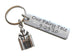 Castle Keychain with Custom Engraved Aluminum Tag; Couples Keychain