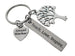 Employee Appreciation Gifts • Tree Charm, Social Worker Heart & "Teach. Love. Inspire." Engraved Tag Keychain by JewelryEveryday