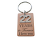 Custom Engraved Copper Tag with 22 Charm Keychain, 22 Year Anniversary Gift Keychain, Personalized Keychain