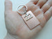 Custom Engraved Copper Tag with 22 Charm Keychain, 22 Year Anniversary Gift Keychain, Personalized Keychain