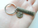 Bronze Pinky Promise Charm Keychain with "19th" Engraved Tag, Couples Keychain