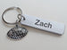 Football Charm Keychain with Custom Engraved Aluminum, Personalized Name For Team Player or Coach