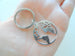 World Globe Charm Keychain with "You Mean The World To Me" Engraved Heart Tag by Jewelry Everyday