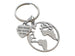 World Globe Charm Keychain with "You Mean The World To Me" Engraved Heart Tag