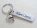 Football Helmet Charm Keychain with Custom Engraved Aluminum, Personalized Name For Team Player or Coach