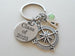 Custom Graduation Compass Charm Keychain with Class of 2025 Disc Charm, Personalized Graduate Keychain, Gift for Graduate