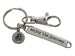 Swimmer Charm Keychain with Swimmer Disc Charm, Enjoy the Journey Tag, Swivel Clasp & Custom Initial Charm; Swim Team or Coach Keychain by JewelryEveryday