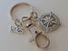 Good Luck on the Path Ahead of You Compass Charm Keychain with 2025 Charm & Clasp, Graduation Gift Keychain