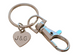 Custom Engraved Small Heart Tag Keychain with Clasp;  Couples Keychain, Anniversary Gift