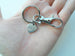 Custom Engraved Small Heart Tag Keychain with Clasp;  Couples Keychain, Anniversary Gift