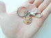 Anniversary Gift • Personalized Penny Keychain Stamped with Heart Around the Year & Initials with Pinky Promise Charm & Clasp