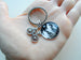 Outdoor Mountain Biking Keychain; Mountain, Trees, Night Sky Scene Disc Charm Keychain with Bike Charm