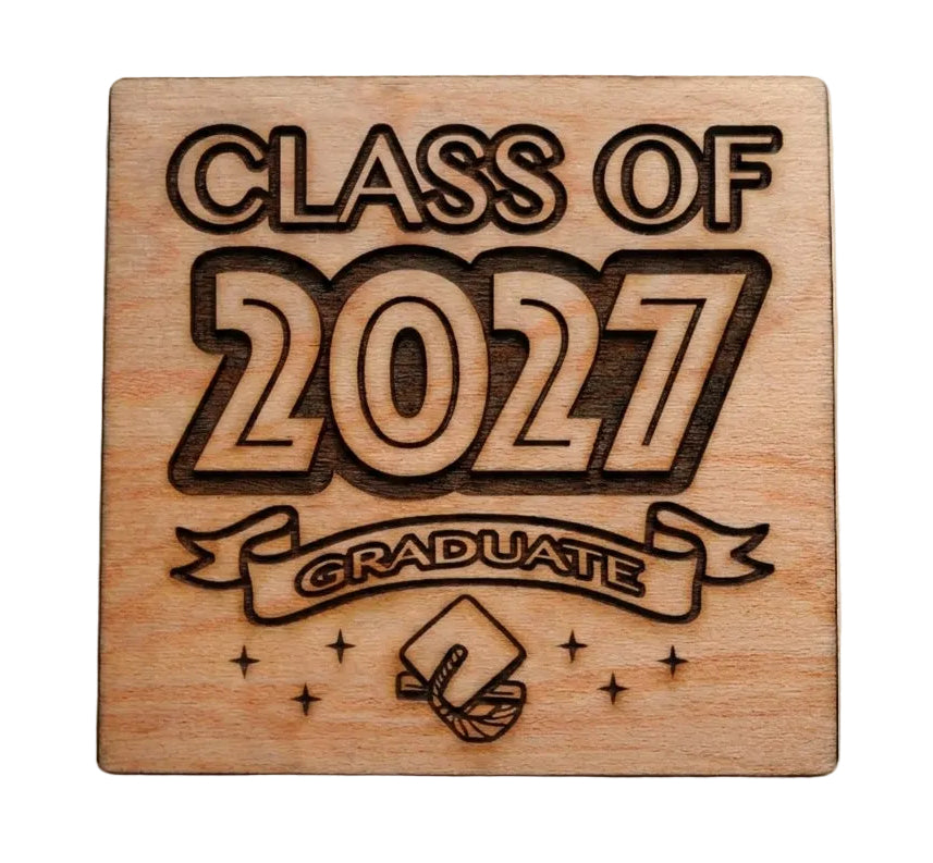 Class of 2027 Graduate Wood Magnet, For Graduation Gift