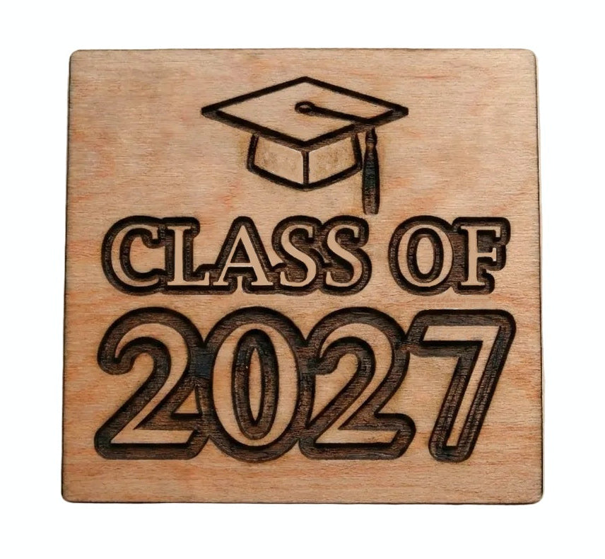 Class of 2027 Wood Magnet, For Graduation Gift