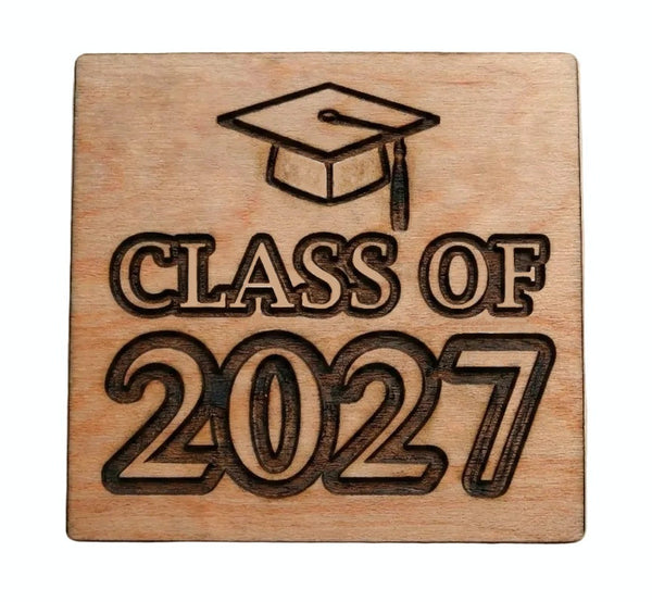 Class of 2027 Wood Magnet, For Graduation Gift