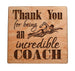 Coach Appreciation Gift • Wood Magnet Engraved with "Thank You for Being an Incredible Coach" with Swimmer Image by JewelryEveryday