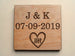 5 Year Anniversary Wood Magnet, Custom Engraving with 5 Tally Marks Heart by JewelryEveryday