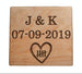5 Year Anniversary Wood Magnet, Custom Engraving with 5 Tally Marks Heart by JewelryEveryday
