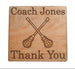 Coach Appreciation Wood Magnet with Sport Image and Custom Name Engraved