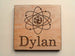 Custom Name with Atom Image Wood Magnet, For Scientist Student or Teacher Gift