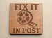 Fix It In Post with Video Film Reel Image Wood Magnet, For Videography Student or Teacher Gift