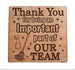 Housekeeping Appreciation Gift • Wood Magnet Engraved with "Thank You For Being An important Part of Our Team" with Mop & Spray Bottle Image by JewelryEveryday