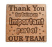 Employee Appreciation Gift • Wood Magnet Engraved with "Thank You For Being an Important Part of Our Team" by JewelryEveryday