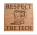 Respect the Tech with Stage Light Image Wood Magnet, For Stage Tech Student or Teacher Gift