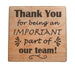 Employee Appreciation Gift • Wood Magnet Engraved with "Thank You For Being an Important Part of Our Team" by JewelryEveryday