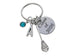 Lacrosse Stick Charm Keychain with Custom Engraved Disc; Graduate Keychain, Lacrosse Player Keychain