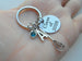 Lacrosse Stick Charm Keychain with Custom Engraved Disc; Graduate Keychain, Lacrosse Player Keychain